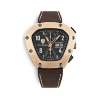 Lamborghini Men's Black Leather Watch - One Size