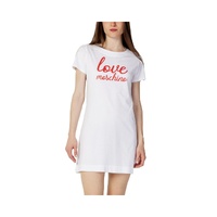 Love Moschino Women's White Cotton Dress - 40 IT