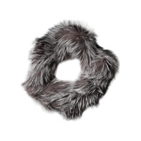 Dolce &amp; Gabbana Women's Gray Fox Fur Neck Wrap Warmer Winter Scarf - One Size