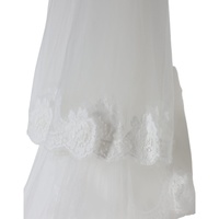 Dolce &amp; Gabbana Women&#39;s White Floral Lace Nylon Floor Length Wedding Veil - One Size