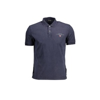 Napapijri Men's Blue Cotton Polo Shirt - M