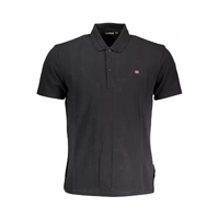 Napapijri Men's Black Cotton Polo Shirt - 2XL
