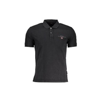 Napapijri Men's Elegant Black Embroidered Polo - S