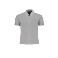 Napapijri Men's Gray Cotton Polo Shirt - M