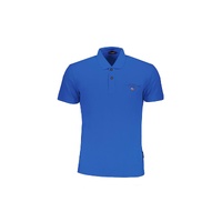 Napapijri Men's Blue Cotton Polo Shirt - S