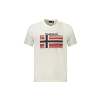 Napapijri Men's White Cotton  T-Shirt - S