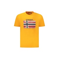 Napapijri Men's Orange Cotton  T-Shirt - XL