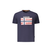 Napapijri Men's Blue Cotton  T-Shirt - S