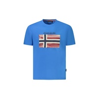 Napapijri Men's Blue Cotton  T-Shirt - M