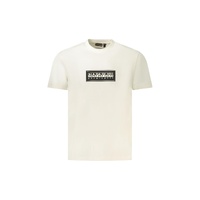 Napapijri Men's White Cotton  T-Shirt - 2XL