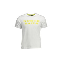 North Sails Men's Classic White Round Neck Tee with Logo Print - 2XL
