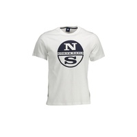 North Sails Men's Elegant White Printed Round Neck Tee - XL