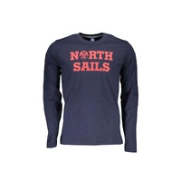 North Sails Men's Blue Long Sleeve Tee with Signature Print - 2XL