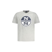 North Sails Men's Gray Cotton  T-Shirt - XL