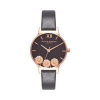 Olivia Burton Women's Black Synthetic Leather Watch - One Size