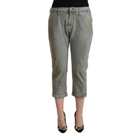 CYCLE Women's Gray 100% Cotton Mid Waist Skinny Cropped Pants - W27 US