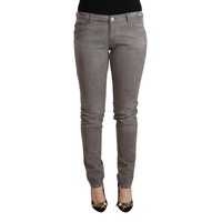 Acht Women's Gray Cotton Low Waist Skinny Push Up Denim Jeans - W26 US