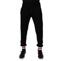 Dolce &amp; Gabbana Men's Black Wool Mid Waist Jogger Sweatpants Pants - 48 IT