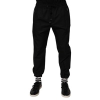 Dolce &amp; Gabbana Men's Black Cotton  Jogger Sweatpants Pants - 52 IT