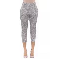 Cotton Ankle Trousers with Fantasy Design and Four Pockets 42 IT Women