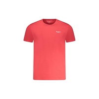 Pepe Jeans Men's Red Cotton  T-Shirt - XL