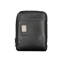 Piquadro Men's Black Leather Shoulder Bag - One Size