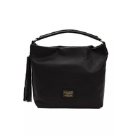 Pompei Donatella Women's Elegant Black Leather Shoulder Bag - One Size