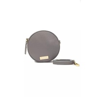 Pompei Donatella Women's Chic Gray Leather Oval Crossbody Bag - One Size