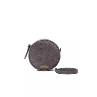 Pompei Donatella Women's Chic Gray Croc-Embossed Crossbody - One Size