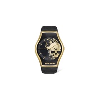Police Men's Black Leather Watch - One Size