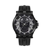 Police Men's Black Leather Watch - One Size