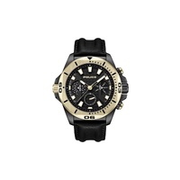 Police Men's Black Leather Leather Watch - One Size