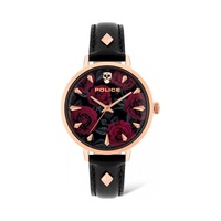 Police Women's Black Leather Watch - One Size