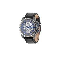 Police Men's Black Leather Watch - One Size
