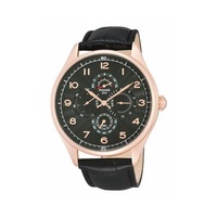 Pulsar Men's Black Leather Watch - One Size