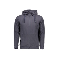 Sergio Tacchini Men's Blue Hooded Zip-Up Cotton Sweater - S