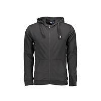 Sergio Tacchini Men's Elegant Black Hooded Zip Sweatshirt - M