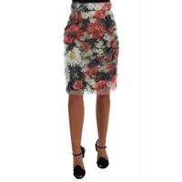 Floral Pencil Skirt with High Waist and Logo Details 40 IT Women