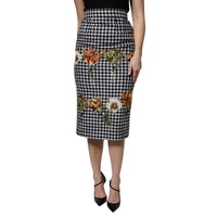 Dolce &amp; Gabbana Women's Multicolor Floral Print High Waist Pencil Cut Skirt - 40 IT