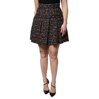 Dolce &amp; Gabbana Women's Multicolor High Waist Tartan Tweed Mini Skirt - 38 IT