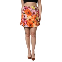Dolce &amp; Gabbana Women's Multicolor Floral High Waist Mini Skirt - 40 IT