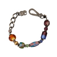 Dolce &amp; Gabbana Women's multicolor Silver Chain Brass Beaded Lobster Clasp Bracelet - One Size