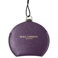 Dolce &amp; Gabbana Women's Purple Calfskin Leather Round Hand Mirror Holder - One Size