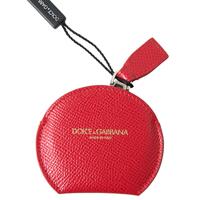 Dolce &amp; Gabbana Women's Red Calfskin Leather Hand Mirror Holder - One Size
