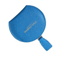 Dolce &amp; Gabbana Women's Blue Calfskin Leather Round Logo Hand Mirror Holder - One Size