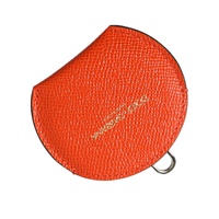 Dolce &amp; Gabbana Women's Orange Calfskin Leather Round Logo Hand Mirror Holder - One Size
