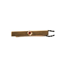 Dolce &amp; Gabbana Men's Gold Tone Brass Crystal Branded Tie Clip Bar - One Size