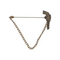 Dolce &amp; Gabbana Men's Black Gold Brass Copper Revolver Brooch Lapel Pin - One Size