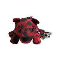 Dolce &amp; Gabbana Men's Red Black Polyester Animal Silhouette Keychain Keyring - One Size