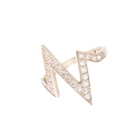 Nialaya Women's Radiant Silver Crystal Encrusted Ring - 49 EU
